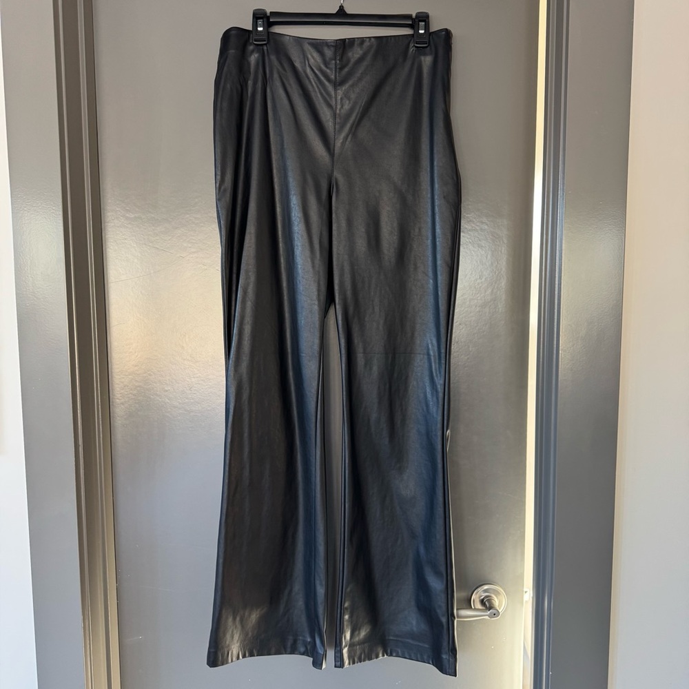 Wilfred Roma Black Vegan Leather Flare Pants - Picture 6 of 8